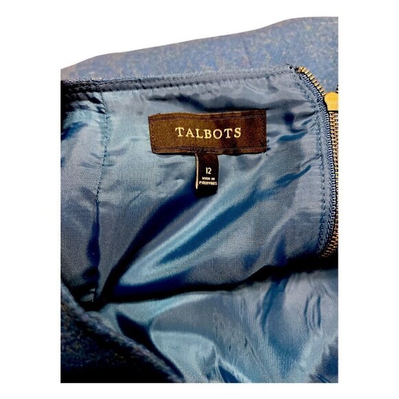 Talbots Women's Periwinkle Blue Wool Blend Straight Skirt Size 12 - Picture 3 of 4